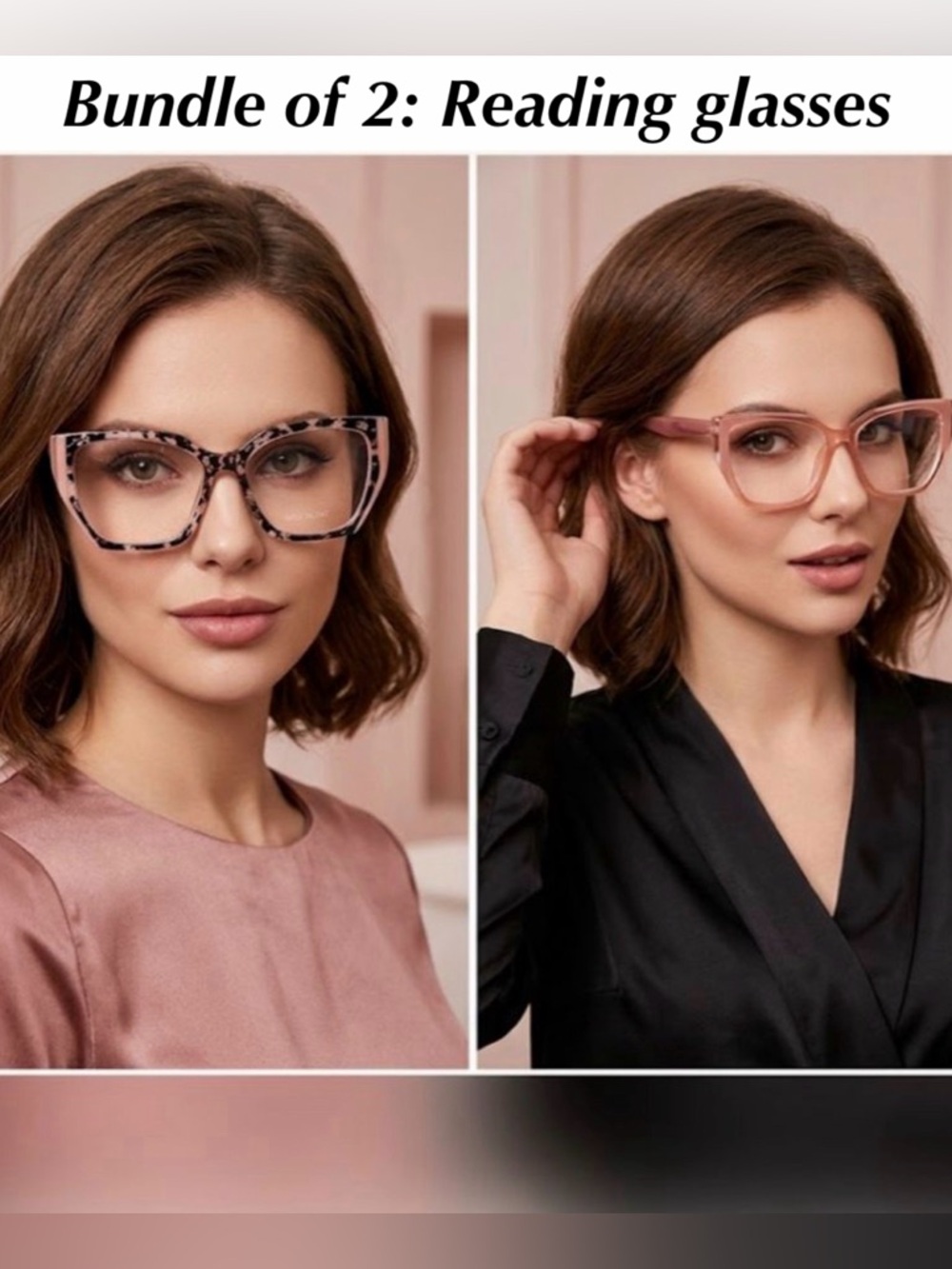 Bundle of 2 Women's Reading Glasses - Pink & Tortoiseshell (+2.00)